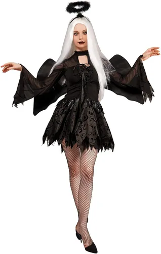 Vista 3 de DSplay Disfraz de ángel caído oscuro de Halloween para mujer