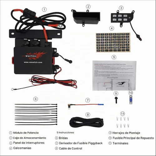 Vista 3 de Voswitch Panel de interruptores inferior JL300 compatible con Jeep Wrangler JL JLU 2018 - Current y Gladiator 2020+