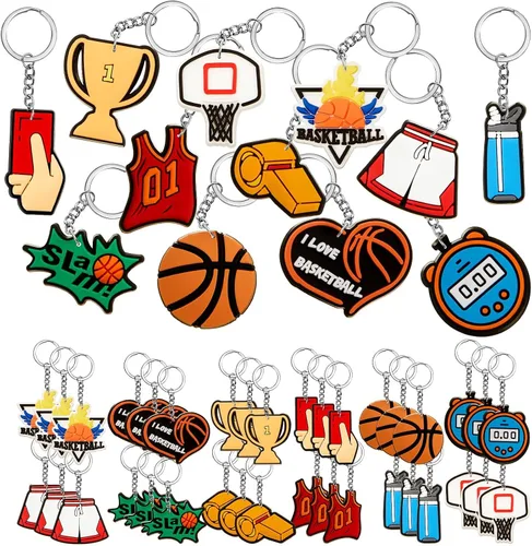 Vista 12 de Batiyeer Llaveros a Granel Artículos de Fiesta Llaveros de Pelota Deportiva Llaveros Divertidos Regalos para Suministros de Cumpleaños