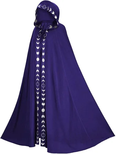 Vista 3 de NCDUANSAN Capa gótica Harajuku con capucha, 5 colores, para eventos, Halloween, cosplay Negro
