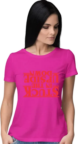 Vista 35 de Go All Out Camiseta para mujer Stuck in The Upside Down