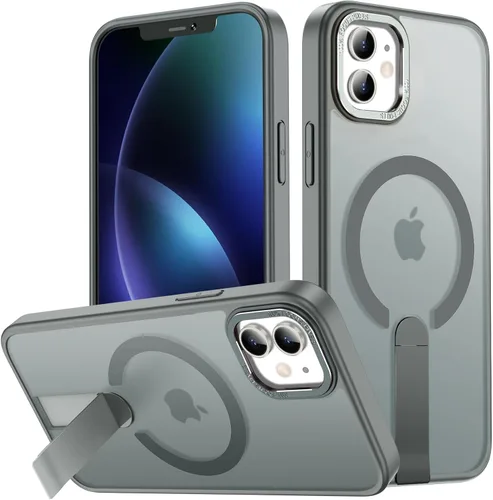 Vista 26 de Funda para iPhone 11 Compatible con Magsafe, Soporte Invisible Incorporado [Prueba de caída de grado militar] Funda protectora delgada y a prueba