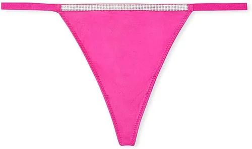 Vista 3 de Victoria's Secret Bombshell Rhinestone Shine V-string Panty Color Fucsia Nuevo