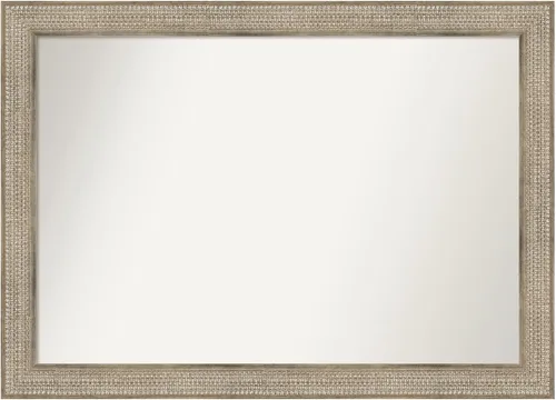 Vista 80 de Amanti Art Espejo de baño plateado para sobre fregadero, 26 x 26 pulgadas, espejo cuadrado de níquel pulido, marco de madera tradicional mediano, se