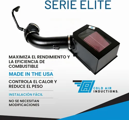 Vista 3 de Inducciones de aire frío Serie Elite Kit de admisión de aire frío de aluminio para Chevy Camaro 2010-2015 con 6.2L V8