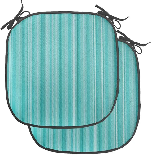 Vista 182 de Ambesonne Cojín de asiento para silla de flores, detalles florales con hojas y remolinos, estampado artístico romántico y vívido y vibrante