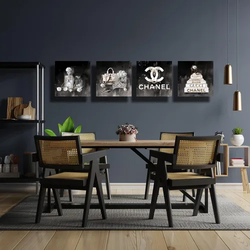 Vista 2 de Meetdeceny Arte de Pared de Moda para Sala de Estar - Decoración de Pared en Blanco y Negro para Habitaciones de Mujeres y Niñas - Impresiones