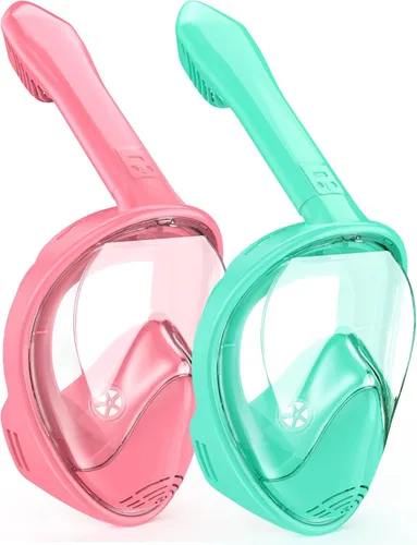 Vista 8 de Kids Snorkel Mask Full Face, Snorkeling Gear for Kids with Camera Mount, 180 Degree Panoramic View Snorkeling Set Anti-Fog Anti-Leak