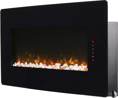 Vista 10 de Dimplex Winslow Chimenea eléctrica montada en la pared, 35 pulgadas, negro, 1400 W, moderna chimenea eléctrica de pared con calentador, múltiples