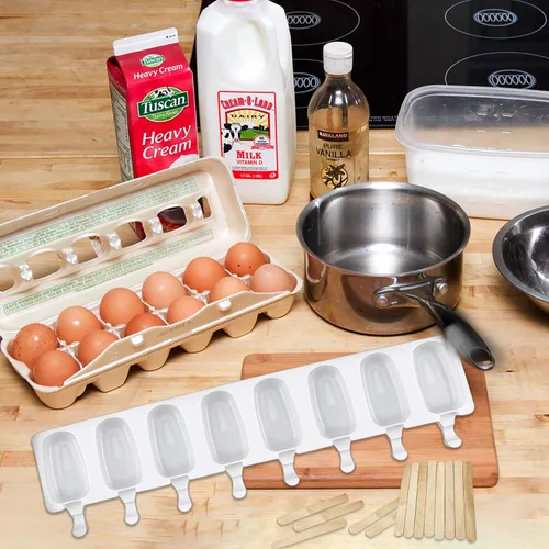 Vista 7 de Molde de silicona reutilizable de grado alimenticio para helados congelados, dulces, postres, moldes para tartas de helado, moldes de chocolate 3D 1