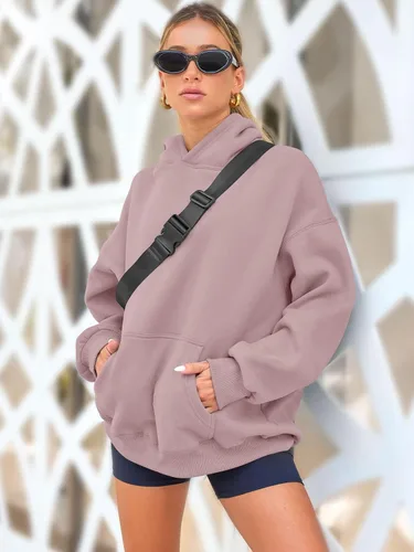 Vista 63 de AUTOMET Sudaderas de gran tamaño con capucha de forro polar para mujer, camisas de manga larga, sudaderas con bolsillo para otoño 2025
