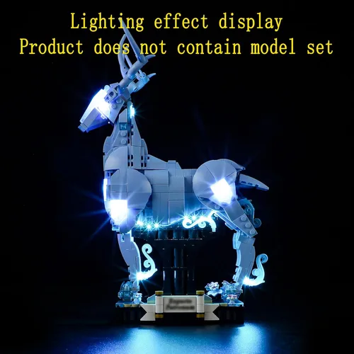 Vista 5 de GEAMENT Kit de luces LED compatible con Lego Expecto Patronum - para el juego de modelos 76414 (juego de modelos no incluido)
