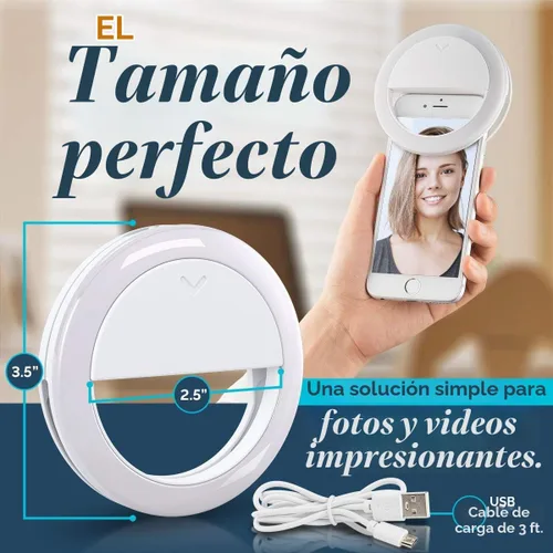 Vista 5 de GearLight Anillo de luz para selfie para computadora o teléfono, iluminación LED compatible con iPhone para cámara web de laptop, grabación