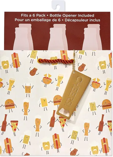 Vista 2 de Papyrus Bolsa de regalo de cerveza de 9 pulgadas (Beer Buddies) para cumpleaños y todas las ocasiones (1 bolsa)
