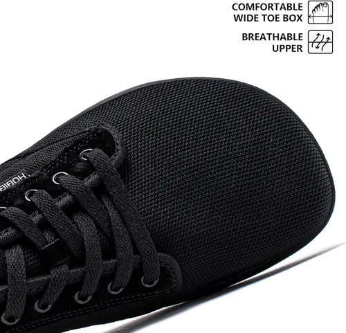 Vista 2 de HOBIBEAR - Zapatillas minimalistas descalzas para hombre y mujer, suela plana, ancho tenis de moda.