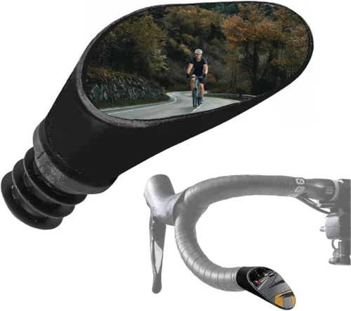 Vista 10 de Sprintech Espejo de Bicicleta Cóncavo Chapado en Cromo Fabricado en Suiza para Manillar – Terminado a Mano, Ajustable, Superficie Reflectante Negro
