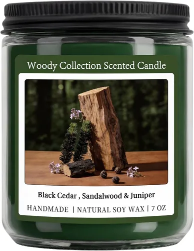 Vista 16 de Homsolver Vela perfumada de canela de manzana de 7 onzas, vela navideña para otoño, invierno y Navidad para el hogar, mezcla de cera de soja de coco