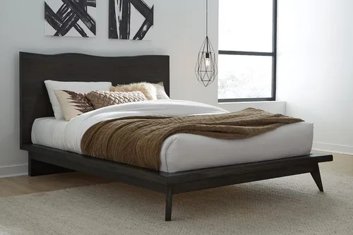 Vista 19 de Modus Furniture Cama con paneles de madera maciza, Queen, Broderick - Marrón avena silvestre