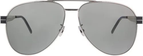 Vista 2 de Saint Laurent Gafas de sol Pilot Aviator para mujer, color plateadogris, talla única