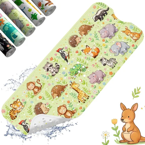 Vista 15 de XIYUNTE Alfombra de Baño para Bebé para Bañera Antideslizante Alfombra de Baño para Niños - 40''x16'' Extra Larga Alfombra de Bañera para Bebé