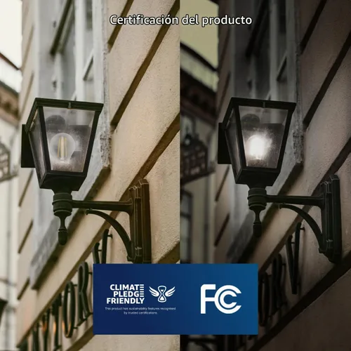 Vista 4 de FLSNT Foco LED del amanecer al anochecer con sensor para exteriores A19, 5000K Luz diurna, 7W (equivalente a 60W), 800LM, base E26 de filamento 60w