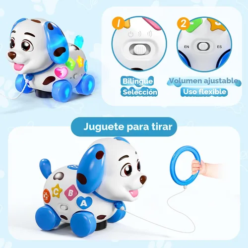 Vista 5 de Juguetes musicales para niños de 1 año, regalos para bebés de 6-12-18 meses, juguetes de aprendizaje para cachorros para niños de 1 año, regalos