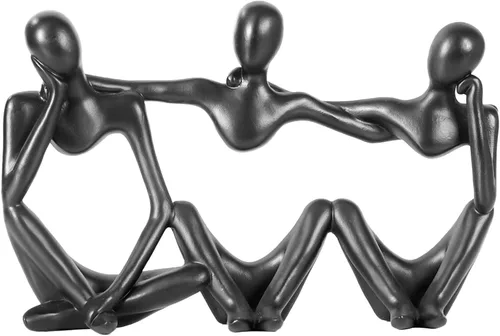 Vista 8 de BMLCGJ Estatua del pensador dorada, escultura de arte abstracto decorativa, figuras coleccionables de resina dorada para decoración del hogar, sala