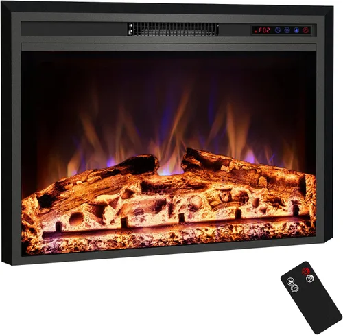 Vista 20 de Insertos de chimenea eléctrica de 23.6", brillo ajustable, termostato y temporizador, protección contra sobrecalentamiento, 750/1500W