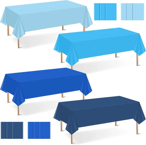 Vista 22 de Mwellewm 6 manteles de plástico desechables, mantel de arcoíris de colores surtidos, rectangular de neón colorido a granel sólido para cumpleaños