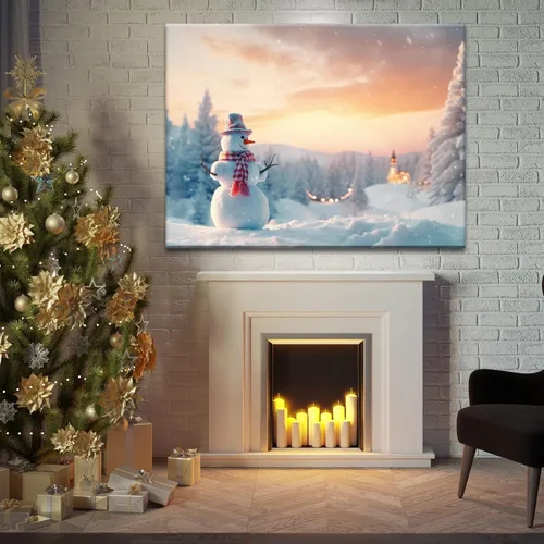 Vista 2 de BANHUA1 Lienzo decorativo de pared de Navidad, pósteres de pintura para decoración del hogar, arte de pared, impresiones en lienzo HD