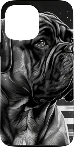 Vista 23 de iPhone 16 Bullmastiff Dog Black And White American Flag Bullmastiff Case