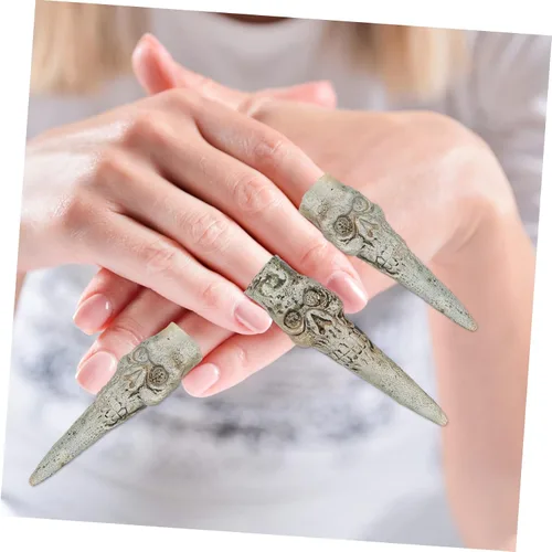 Vista 2 de Uñas falsas espeluznantes para Halloween, bruja, para fiesta de cosplay aterradora