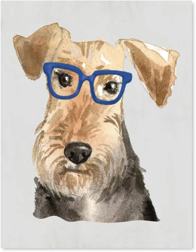 Vista 32 de Andaz Press Póster impreso para pared de perro, 8.5 x 11 pulgadas, Bulldog inglés con gafas negras, 1 paquete, regalo de cumpleaños de Navidad, sin
