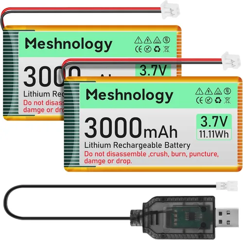 Vista 8 de 3.7V Lipo Batería 3000mAh 103665 Batería recargable de polímero de litio con cable de cargador USB PH2.0 Conector Circuito de protección integrado