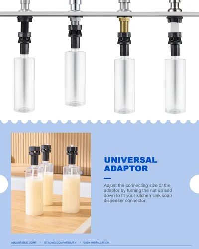 Vista 3 de Botella de Dispensador de Jabón Actualizada para Fregadero de Cocina Reemplazo - Botella de Jabón de 500ML/17oz - Un Reemplazo para Tu Dispensador