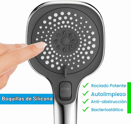 Vista 3 de Cabezal de ducha para RV con manguera e interruptor de encendido y apagado, cabezal de ducha de 3 chorros para cámper que ahorra agua y de alta