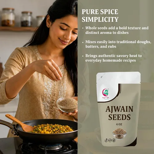 Vista 5 de Yogi's Gift - Semillas Ajwain de 4 onzas, semillas enteras de Carom Ajwain aromático para condimentos, cocinar y hornear todos los días, adecuado