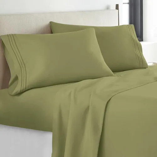 Vista 27 de YIYEA Juego de sábanas individuales, sábanas de hotel de calidad de 1800 hilos de microfibra doble cepillada con flores para cama individual, extra