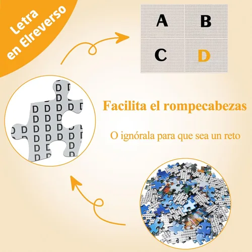 Vista 5 de Rompecabezas para adultos de 1000 piezas, rompecabezas de observación de aves con letra de póster en la parte posterior, piezas únicas que se