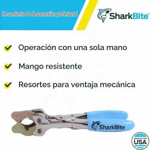 Vista 4 de SharkBite Herramienta de desconexión Pro Push to Connect de 3/8 a 1 pulgada, tubo PEX, cobre, CPVC, PE-RT, HDPE, PROD3810