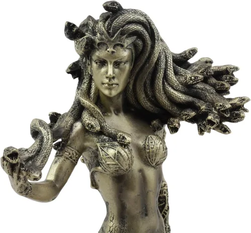 Vista 7 de Ebros Mitología griega El hechizo seductor de Medusa Estatua de 8 pulgadas de alto tentación de la diosa demoníaca Medusa Gorgonic Sister Figurine