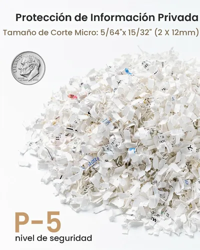 Vista 3 de Locksworth -Trituradora de papel microcortada de 200 hojas, trituradoras de alta seguridad P-5 para oficina en casa, trituradora de documentos