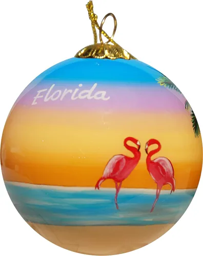 Vista 8 de Adorno de Navidad pintado a mano, vidrio soplado, adorno de árbol colgante, decoración navideña, Key West