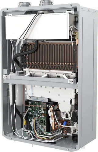 Vista 10 de Rheem Prestige - Calentador de agua sin tanque de gas natural interior de alta eficiencia 9.5GPM