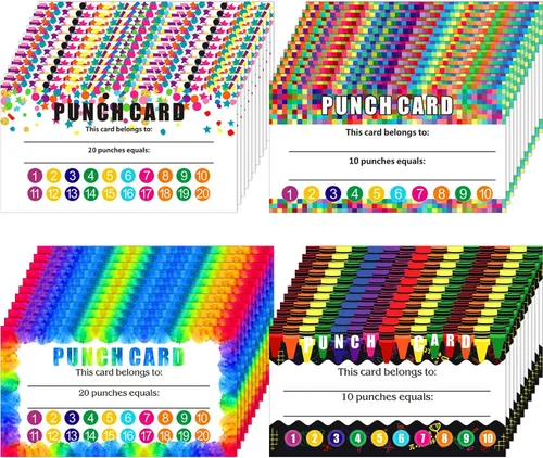 Vista 10 de 320 piezas de tarjetas perforadas, tarjetas de recompensa de lealtad de incentivo, tarjetas de premio para estudiantes, tarjetas de lealtad