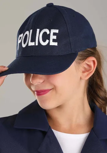 Vista 5 de Disfraz táctico de policía para niñas, disfraz de equipo policial para niñas, Azul Patchwork