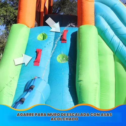 Vista 5 de Mi primer tobogán inflable de agua Sportspower, picos gemelos