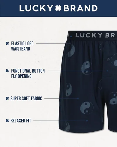 Vista 2 de Lucky Brand Boxers para hombre Paquete de 4 ropa interior de punto para hombre con bragueta funcional Boxers clásicos para hombre (S-XXL)
