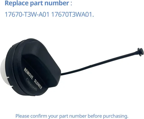 Vista 2 de 17670-T3W-A01 - Tapón de gasolina de repuesto para Honda Civic, Accord, Pilot, CR-V, Crosstour, Fit, Odyssey, Insight, HR-V - Reemplazar 17670T3WA01