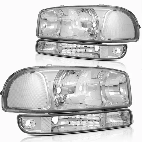 Vista 41 de Conjunto de faros delanteros para Chevy Avalanche 1500 2003-2006 para Avalanche 2500 03-06 para 1500 Classic 2007 carcasa negra reflector ámbar